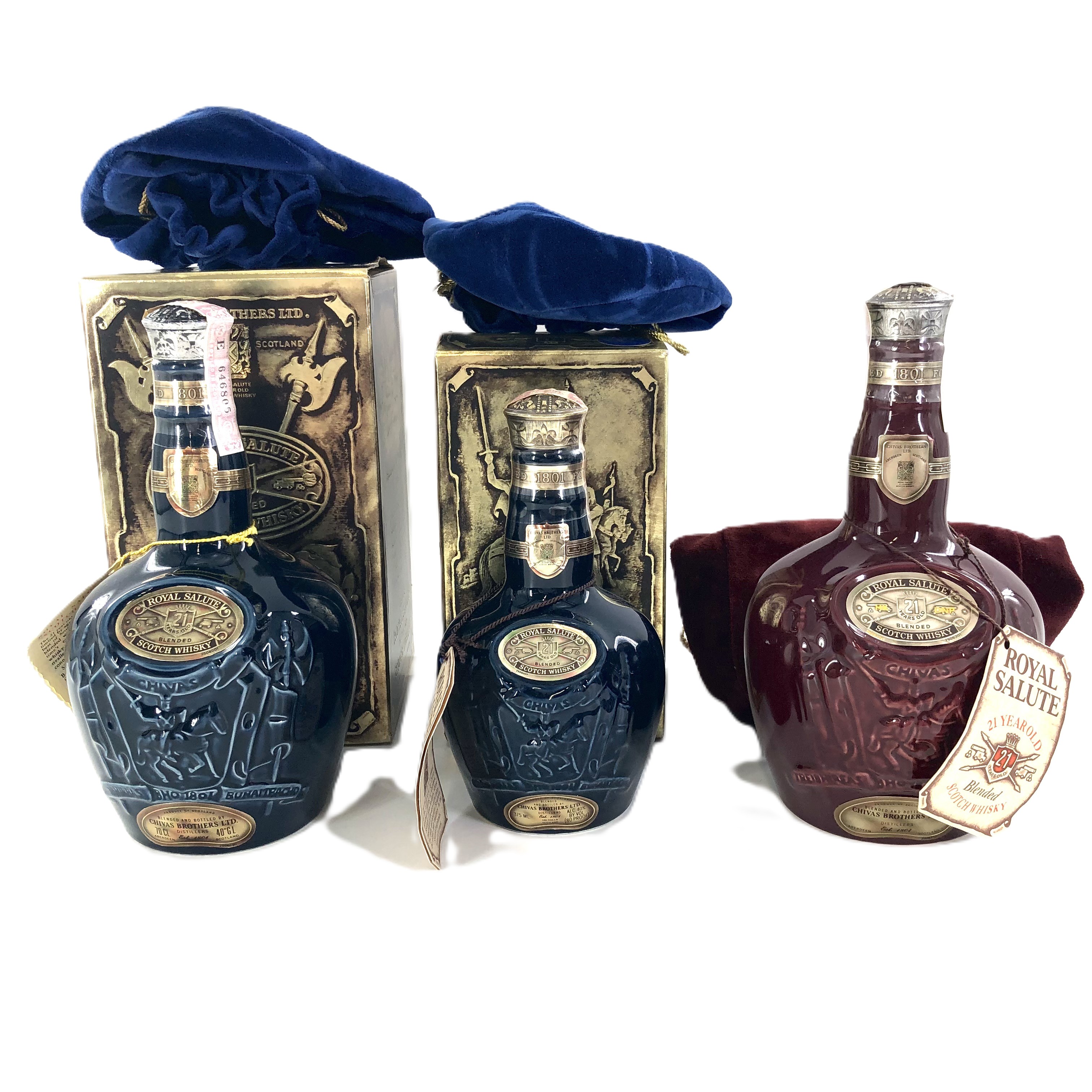 ロイヤルサルート21年　青陶器　巾着付き　スコッチ　古酒 ウイスキー ロイヤルサルート 21年 700ml 40度《旧ボトル》青色