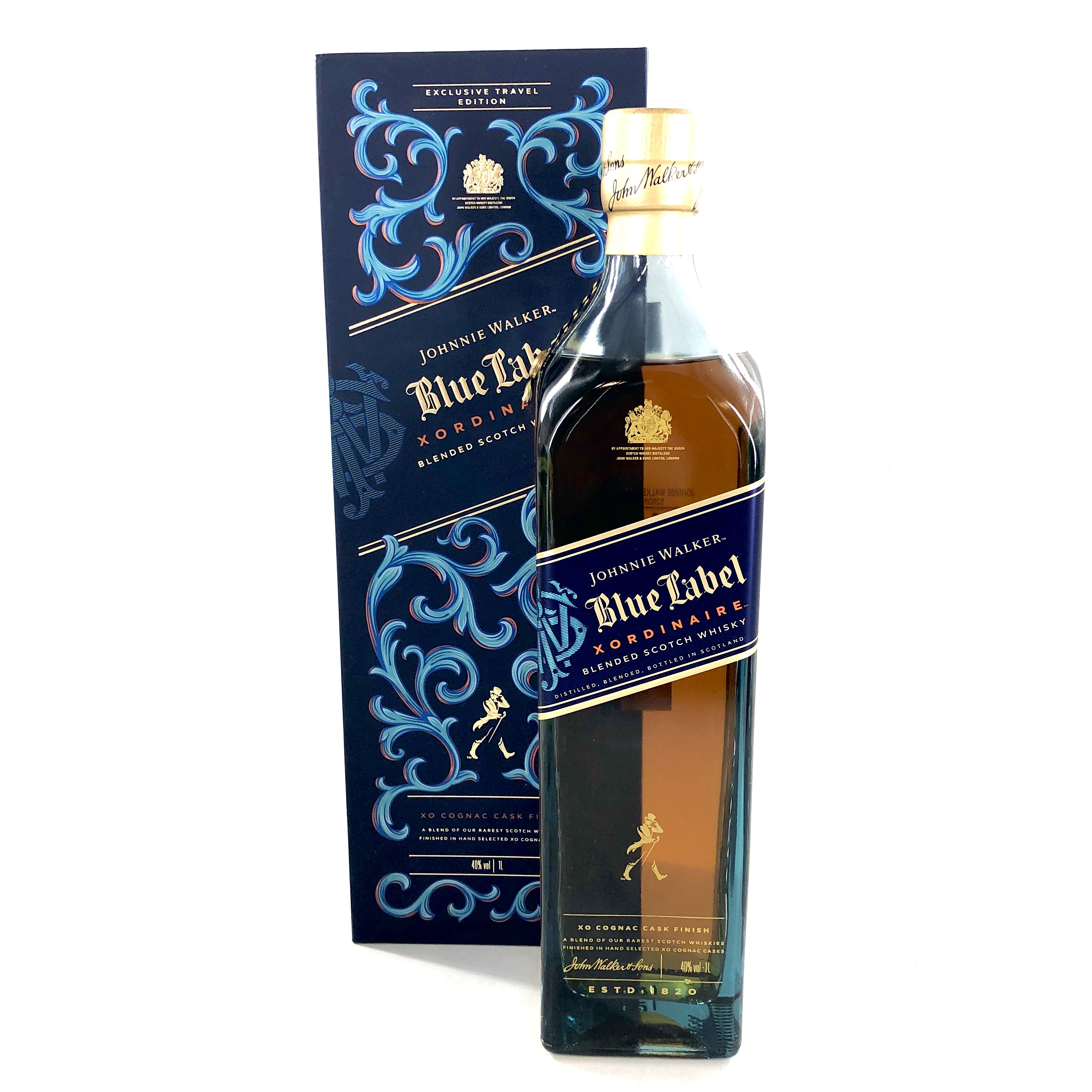 【中古】Johnnie Walker ジョニーウォーカー ブルーラベル XORDINAIRE エクスオルディネア ブレンデッドスコッチウイスキー 1000ml 40% 箱付【WI-468】