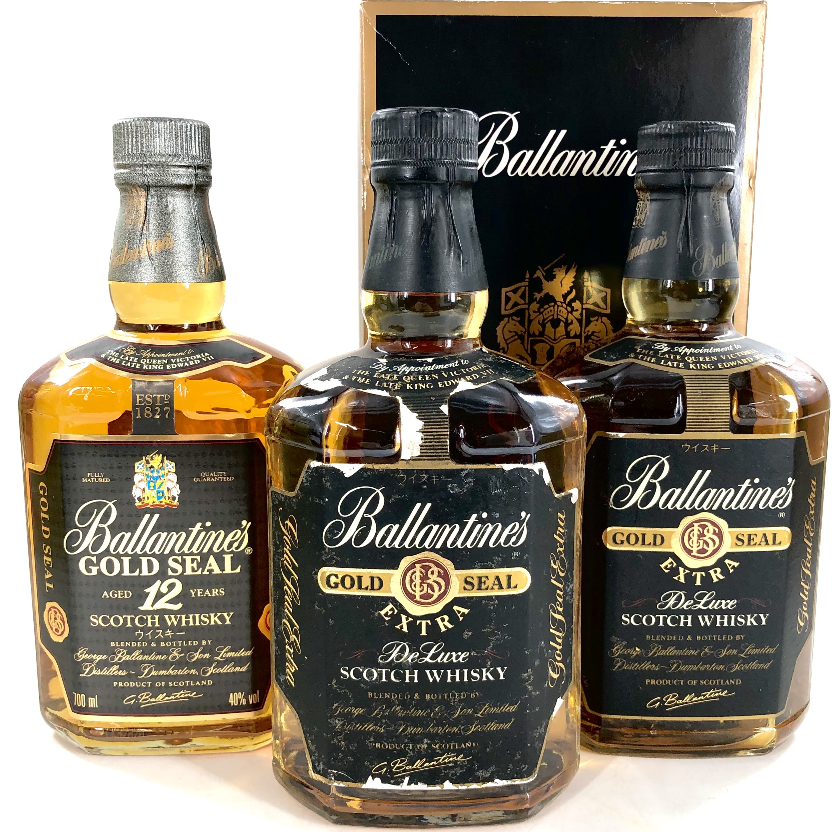 【中古】Ballantine's バランタイン ゴールドシール エクストラ デラックス 12年 ブレンデッドスコッチウイスキー 700ml 750ml 40% 43% 箱付 3本【SK-10】