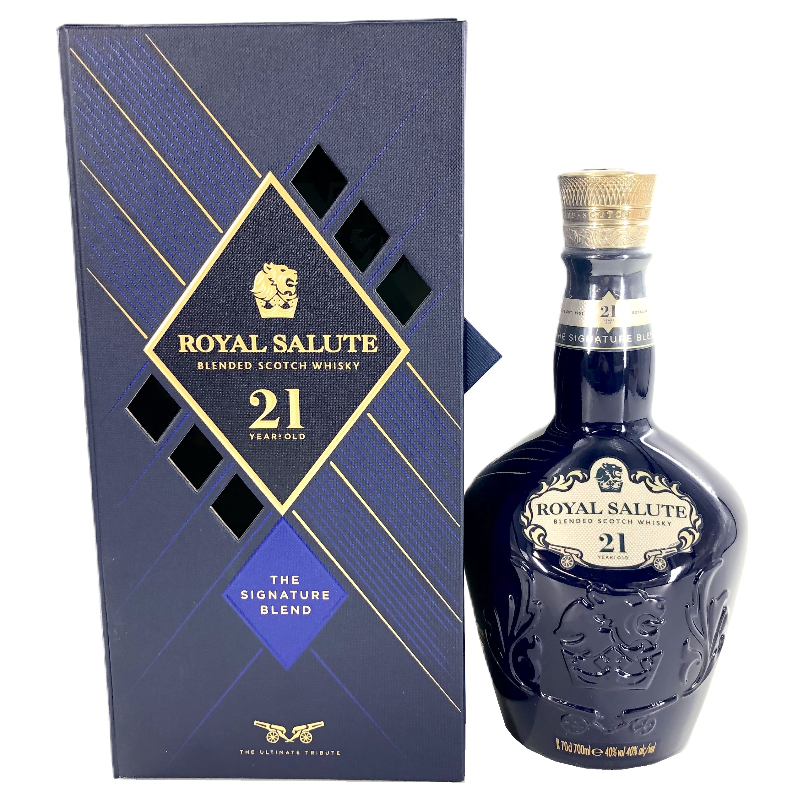 【中古】ROYAL SALUTE ロイヤルサルート 21年 シグネチャーブレンド 青陶器ボトル ブレンデッドスコッチウイスキー 700ml 40% 箱付【WI-286】