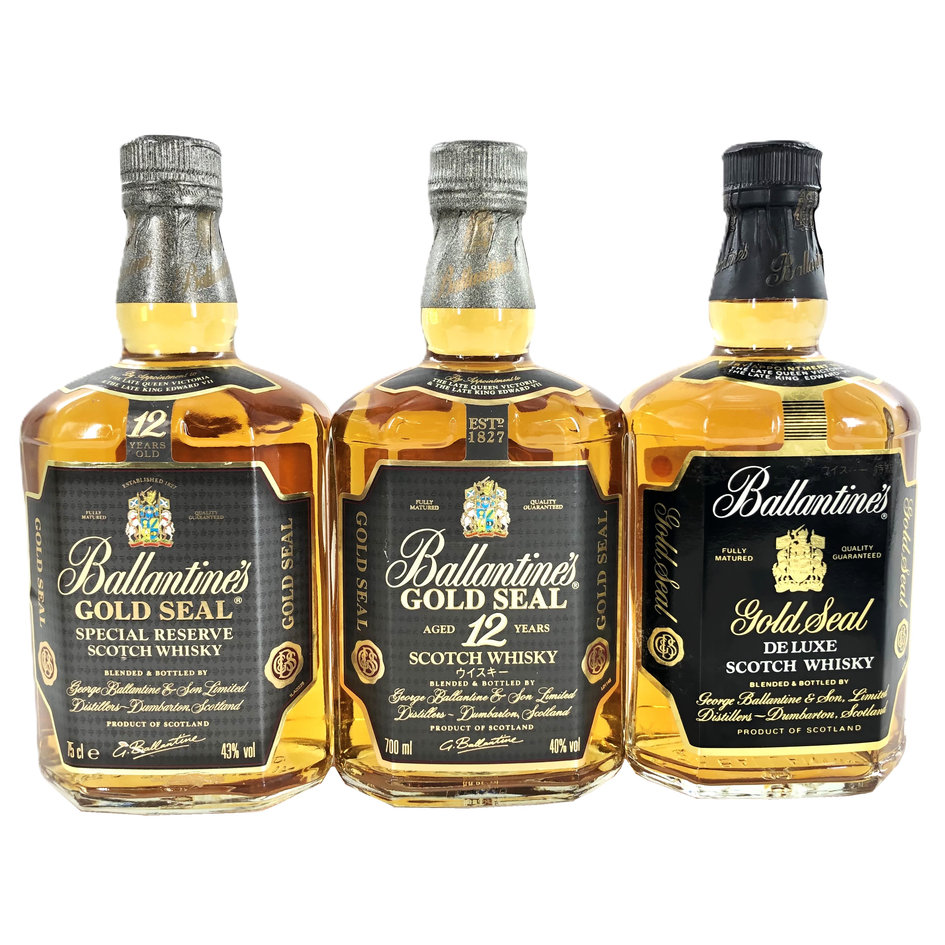 【中古】Ballantine's バランタイン 12年 ゴールドシール デラックス ブレンデッドスコッチウイスキー 700ml 750ml 40% 43% 3本【WI-202】