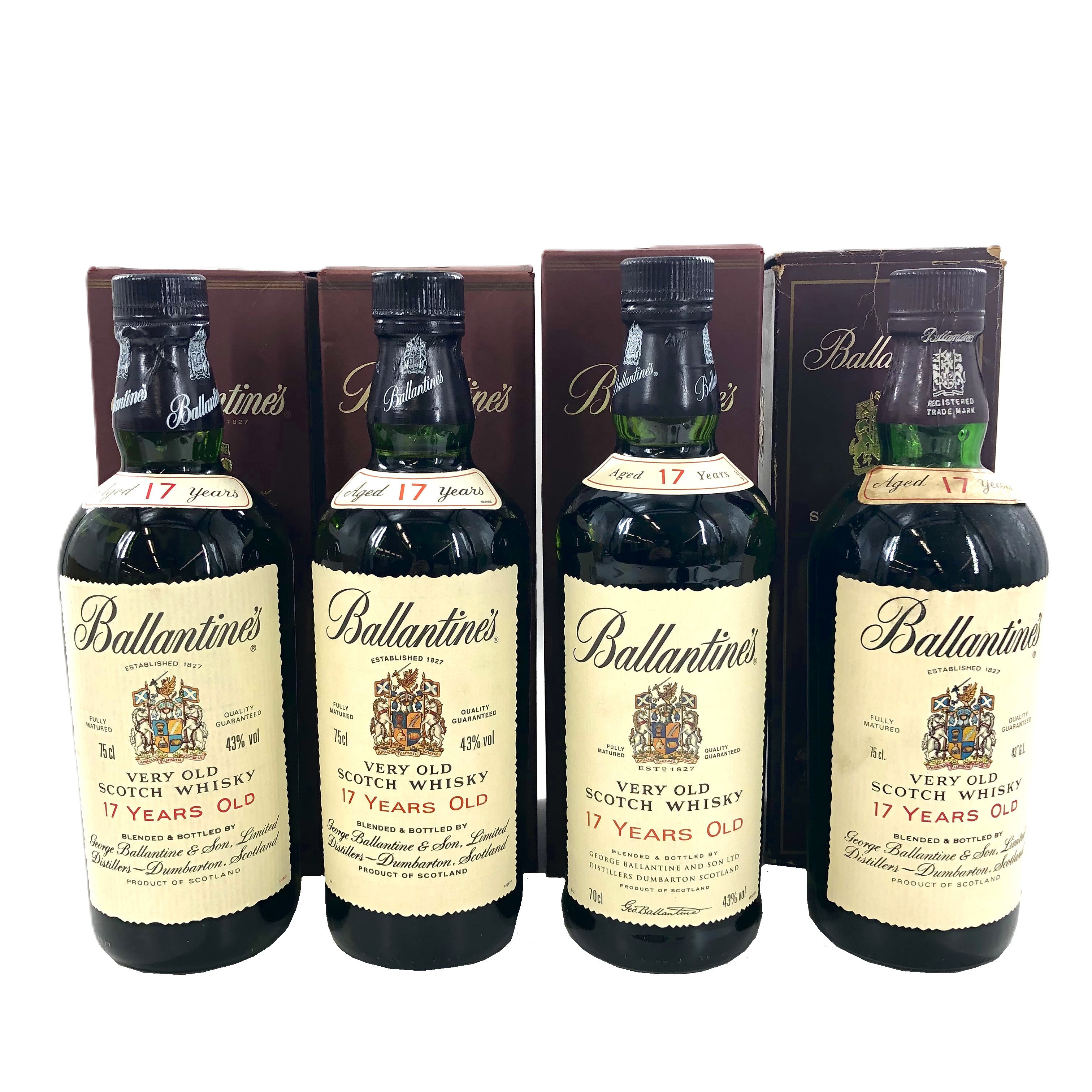 【中古】Ballantine's バランタイン 17年 青旗 ブレンデッドスコッチウイスキー 700ml 750ml 43% 箱付 4本【WI-180】｜カイトリNo1店