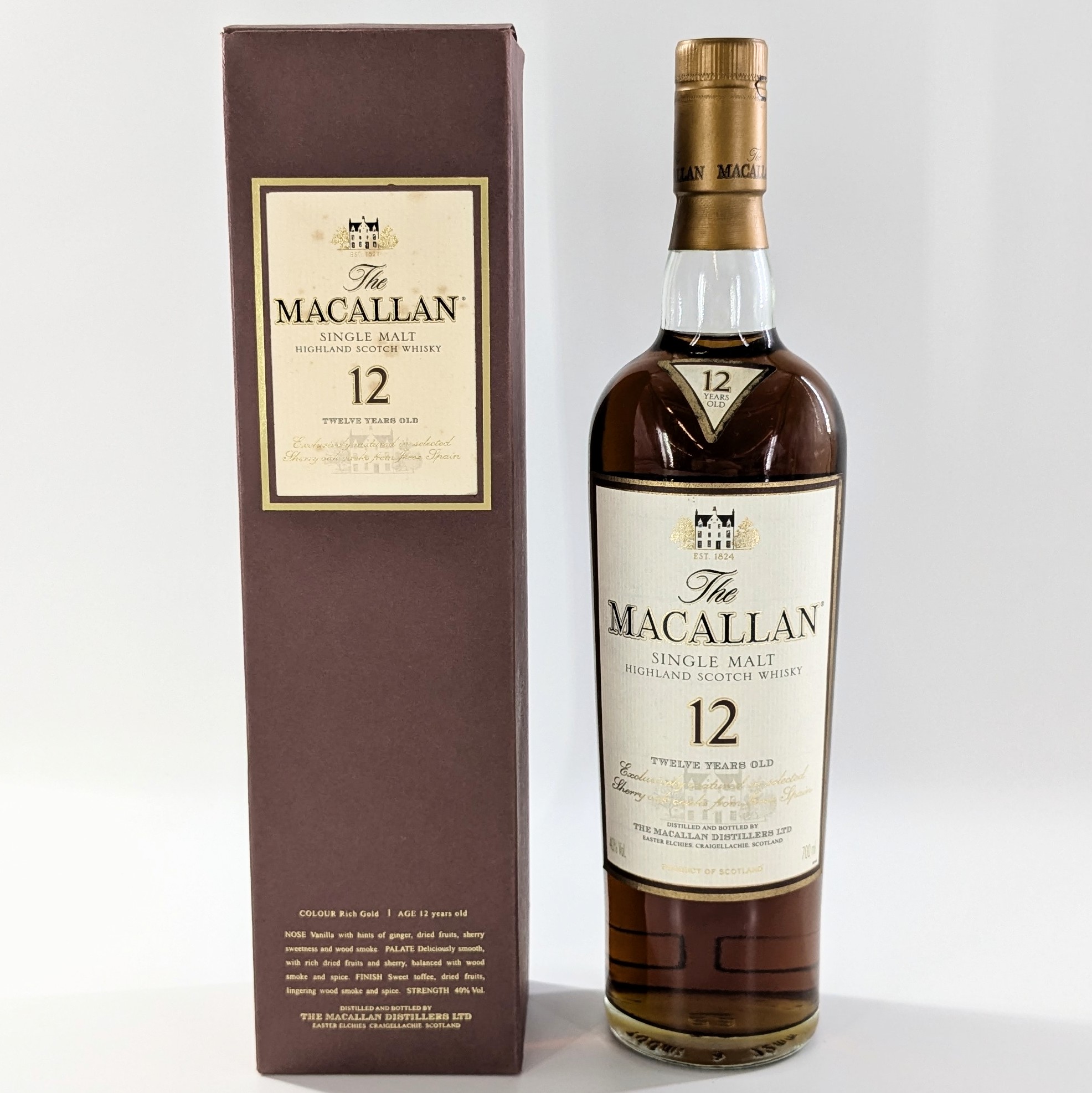 【中古】MACALLAN マッカラン 12年 シェリーオーク ハイランドシングルモルトスコッチウイスキー 700ml 40% 箱付【WI-642】｜カイトリNo1店