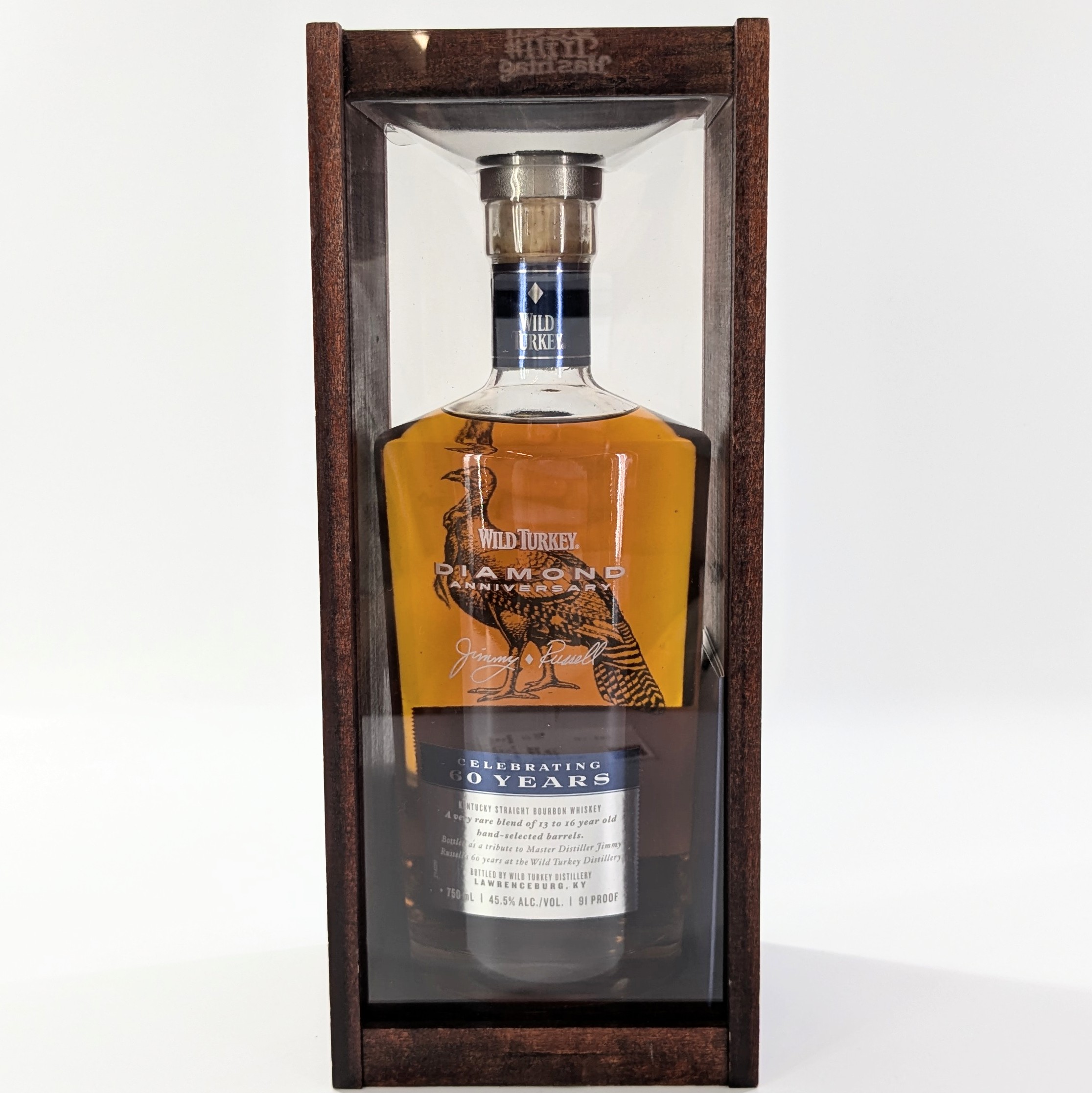 【中古】WILD TURKEY ワイルドターキー ダイヤモンドアニバーサリー 勤続60周年記念 ストレートバーボンウイスキー 750ml 45% 箱付【WI-641】｜カイトリNo1店