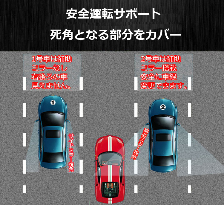 楽天市場 ブラインドスポットミラー 補助ミラー 調整角度可能 Yk027 ファンライフ楽天市場店