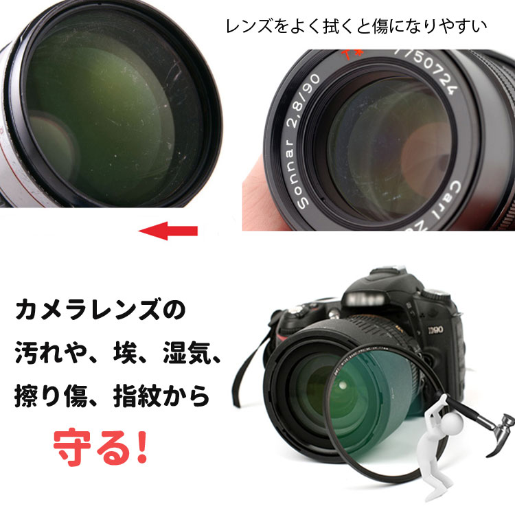 楽天市場 一眼レフカメラ用保護フィルター Uvカット レンズ保護フィルター 紫外線対策 58mm 62mm 67mm 72mm レンズガード Uv Slim 汎用品 Cueuv100 ファンライフ楽天市場店