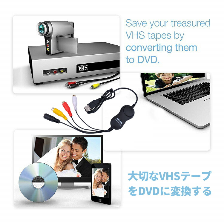 楽天市場 Macbook対応ビデオキャプチャー Windows Macos両対応 Usbキャプチャー ビデオ Vhs 8mm Dvd ダビング コンポジットビデオ Rca S端子対応 Mac対応映像転換器 Ezcap159 ファンライフ楽天市場店