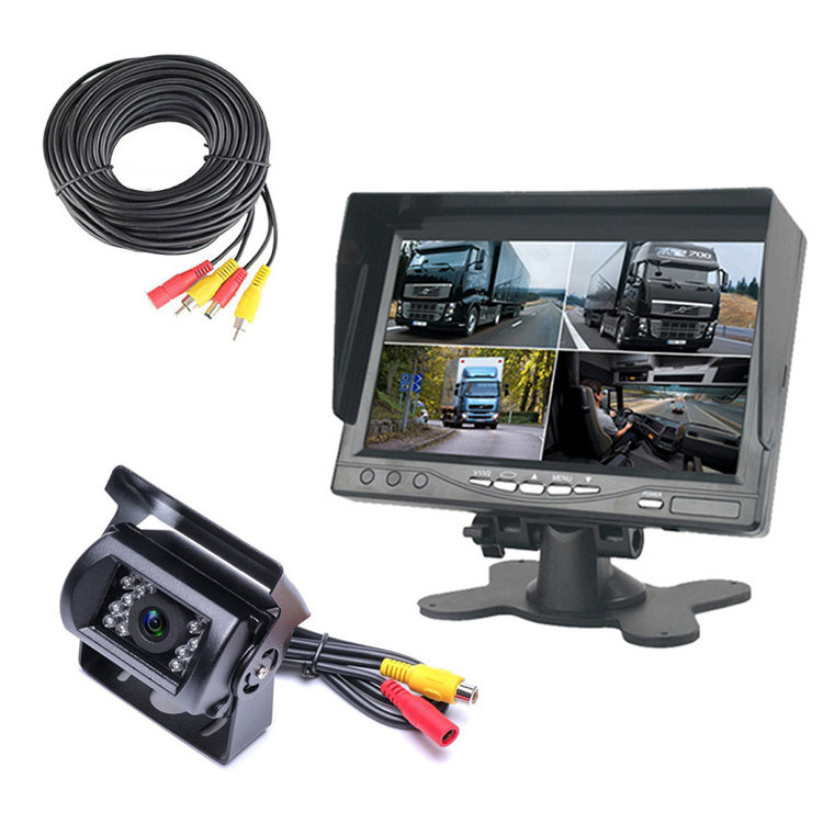 バックカメラ 4分割モニターセット 重機 トラック 12V/24V兼用 4分割表示 7インチ液晶モニター MN70SET|ファンライフ店