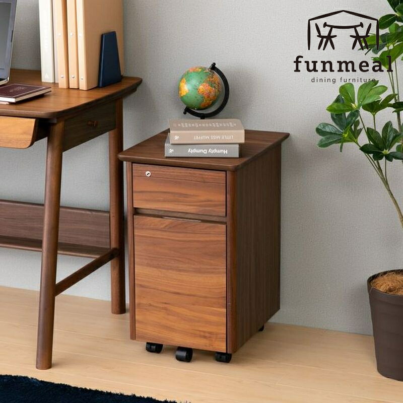 楽天市場】デスクワゴン キャビネット 木製 引き出し キャスター付き