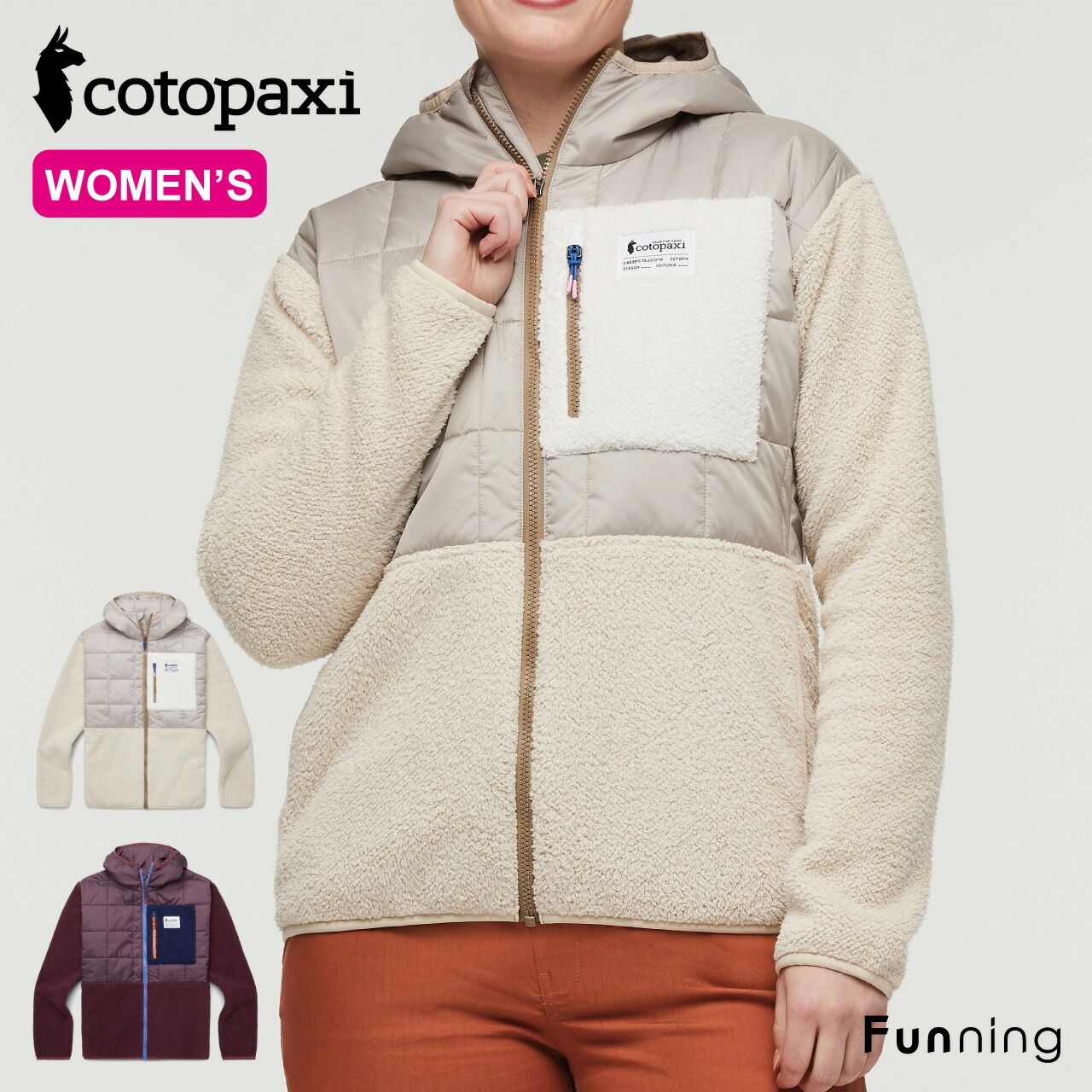 【24秋冬Newカラー】コトパクシ cotopaxi TRICO ハイブリッド ジャケット フード付き レディース 女性 フリース アウター トップス 長袖 タウンユース アウトドア キャンプ 登山 軽量 撥水 断熱 リサイクル素材 秋冬【正規品】画像