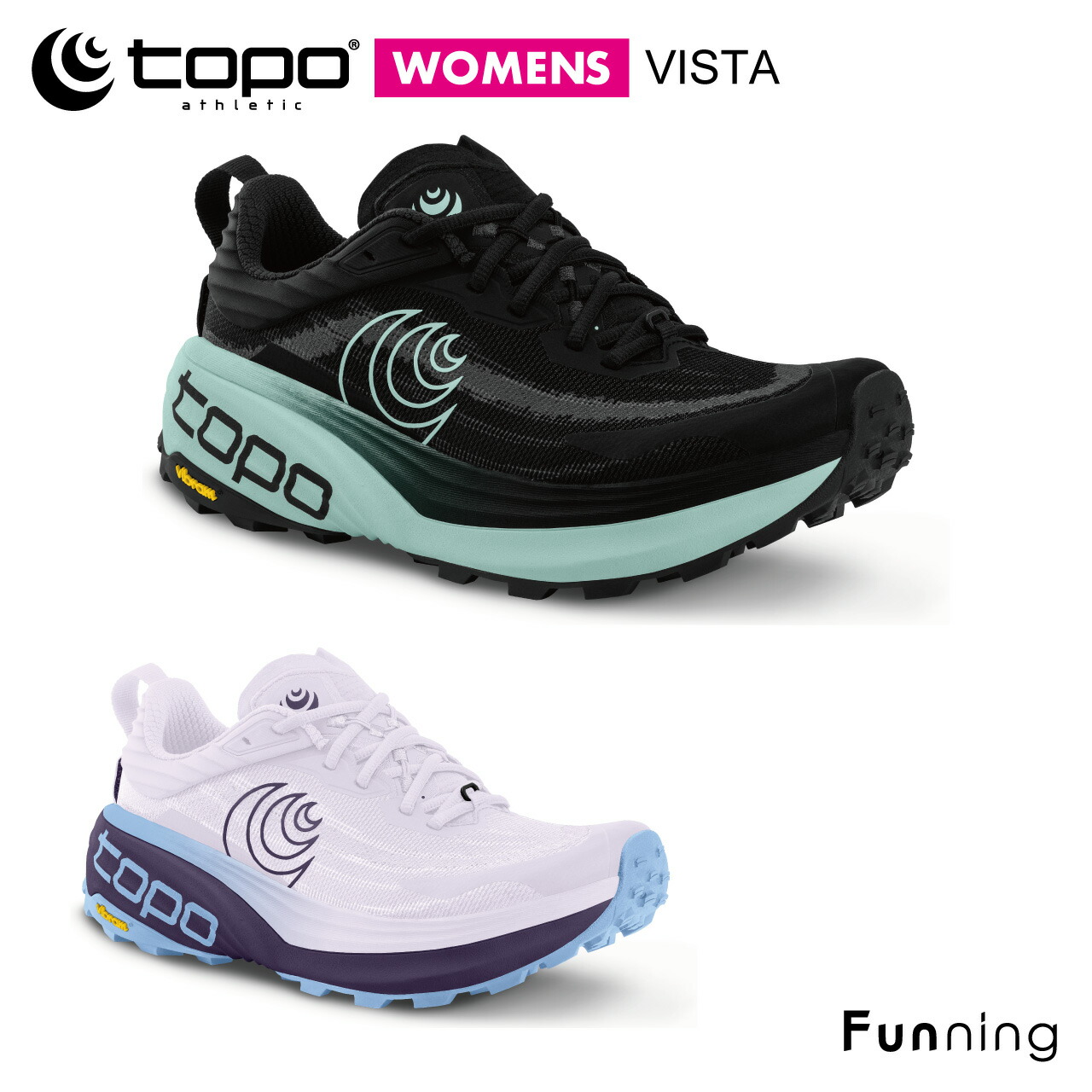 Topo Athletic トポ アスレチック VISTA (ビスタ) トレイルランニングシューズ レディース 女性 トレイル ランニング ハイキング トレーニング 登山 スニーカー 軽量 幅広 グリップ力 透湿性 防水 正規品｜Funning（ファンニング）