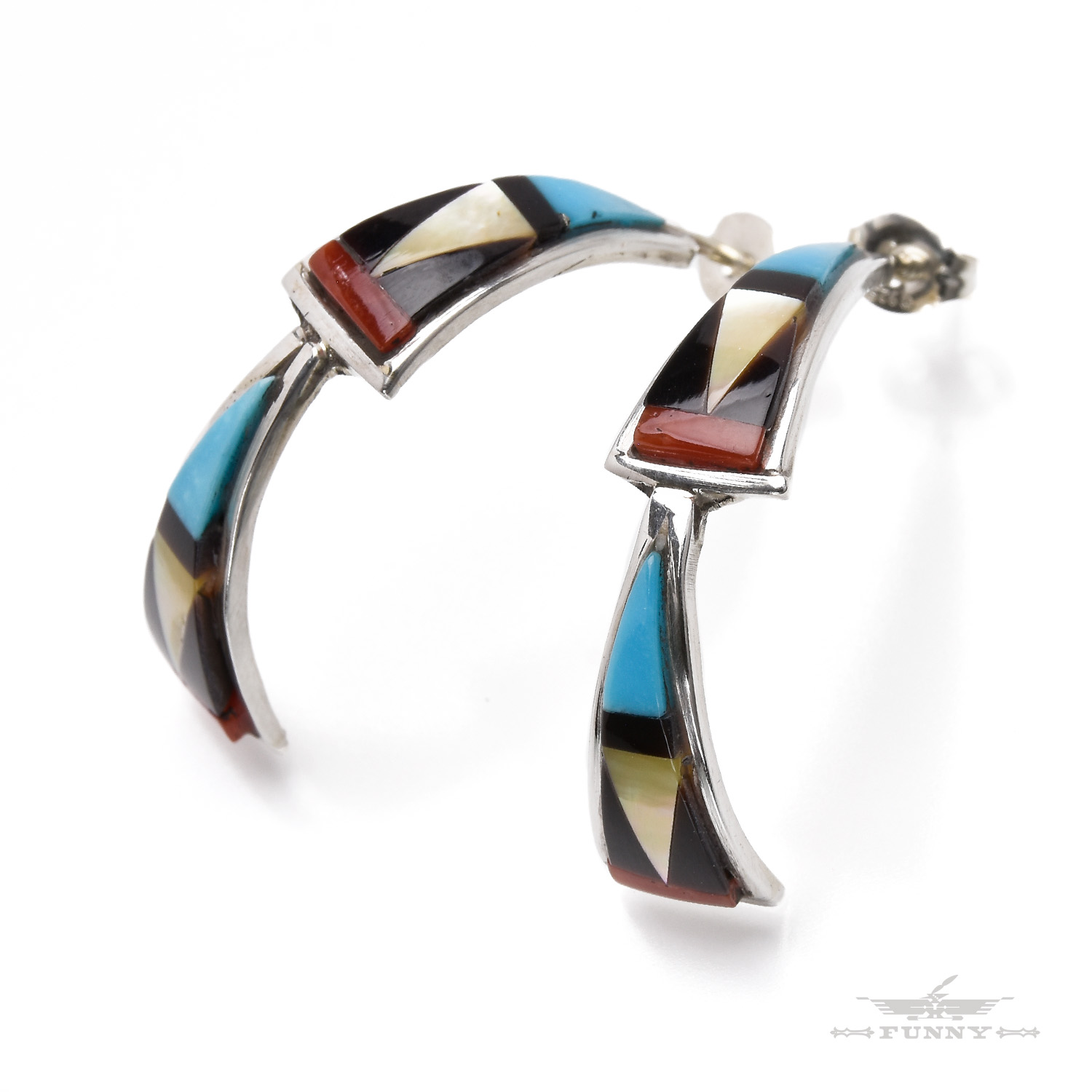 楽天市場】【FUNNY公式ストア】 ズニ族 インレイ ハーフフープ ピアス