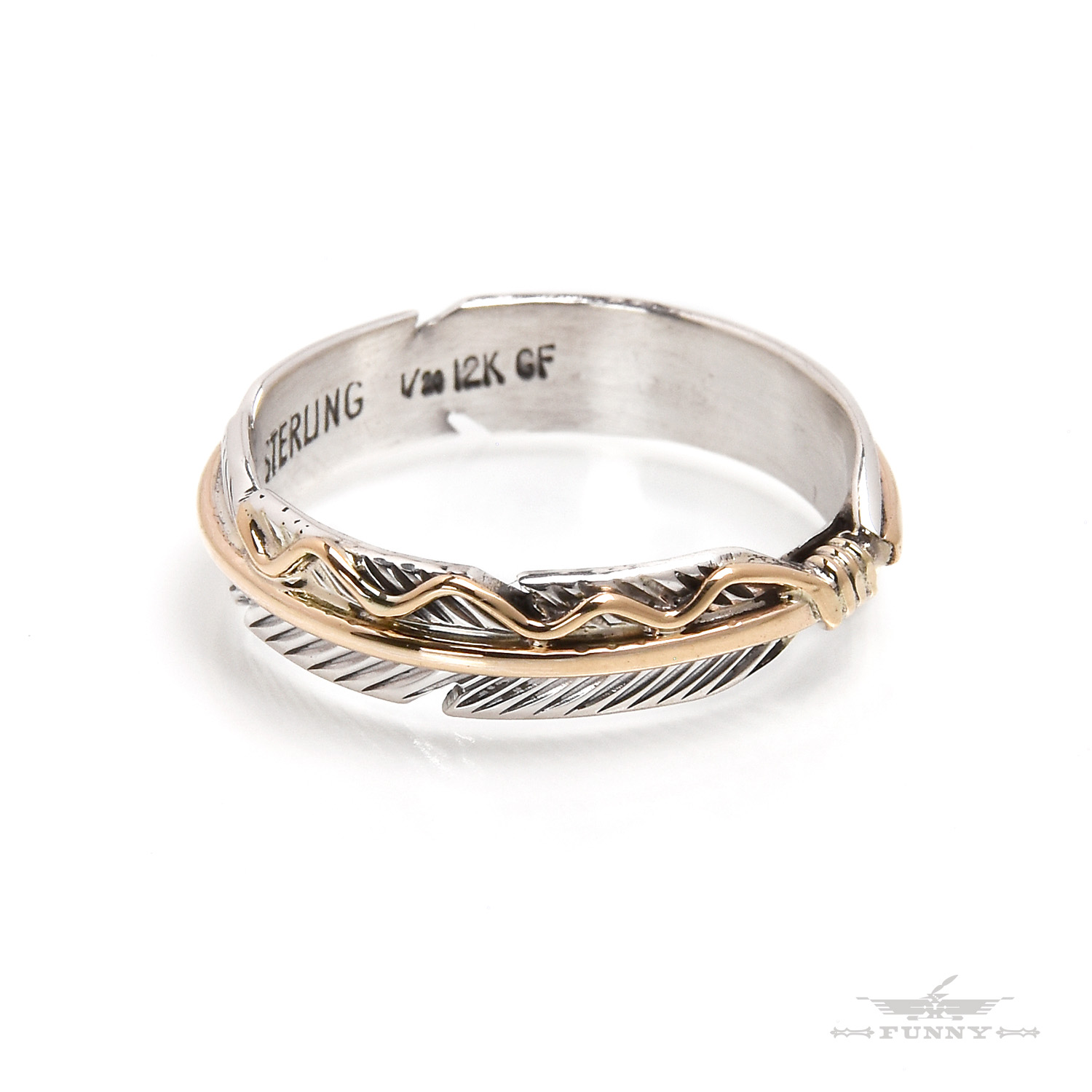 Johnathan Nez シルバー 14金バングル ナバホ インディアン ナバホ族：Jonathan Nez スクエア ワイヤー カフブレスレット