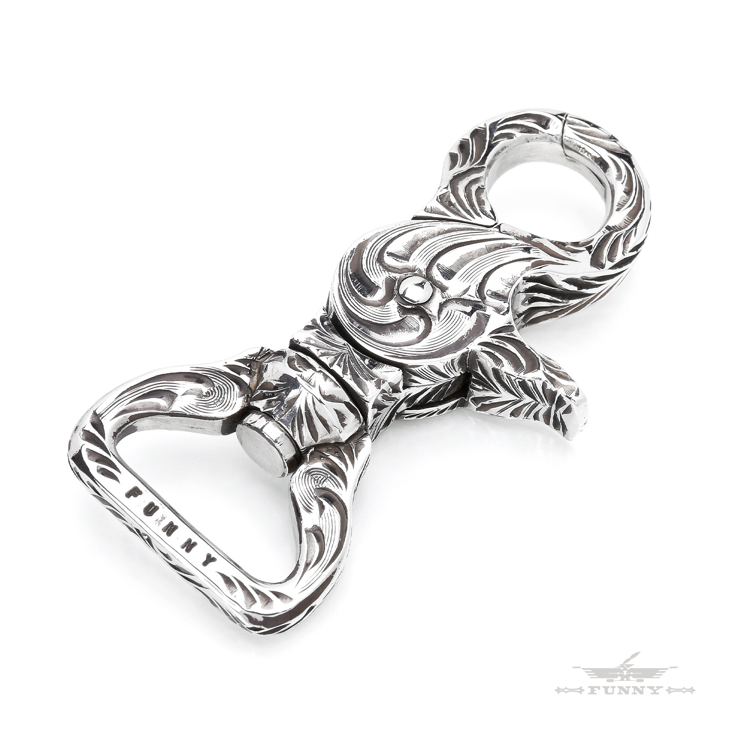 FUNNY製　スターリングシルバー 手彫り 希少マネークリップ FUNNY公式ストア ファニー ハンドエングレーブ マネークリップ