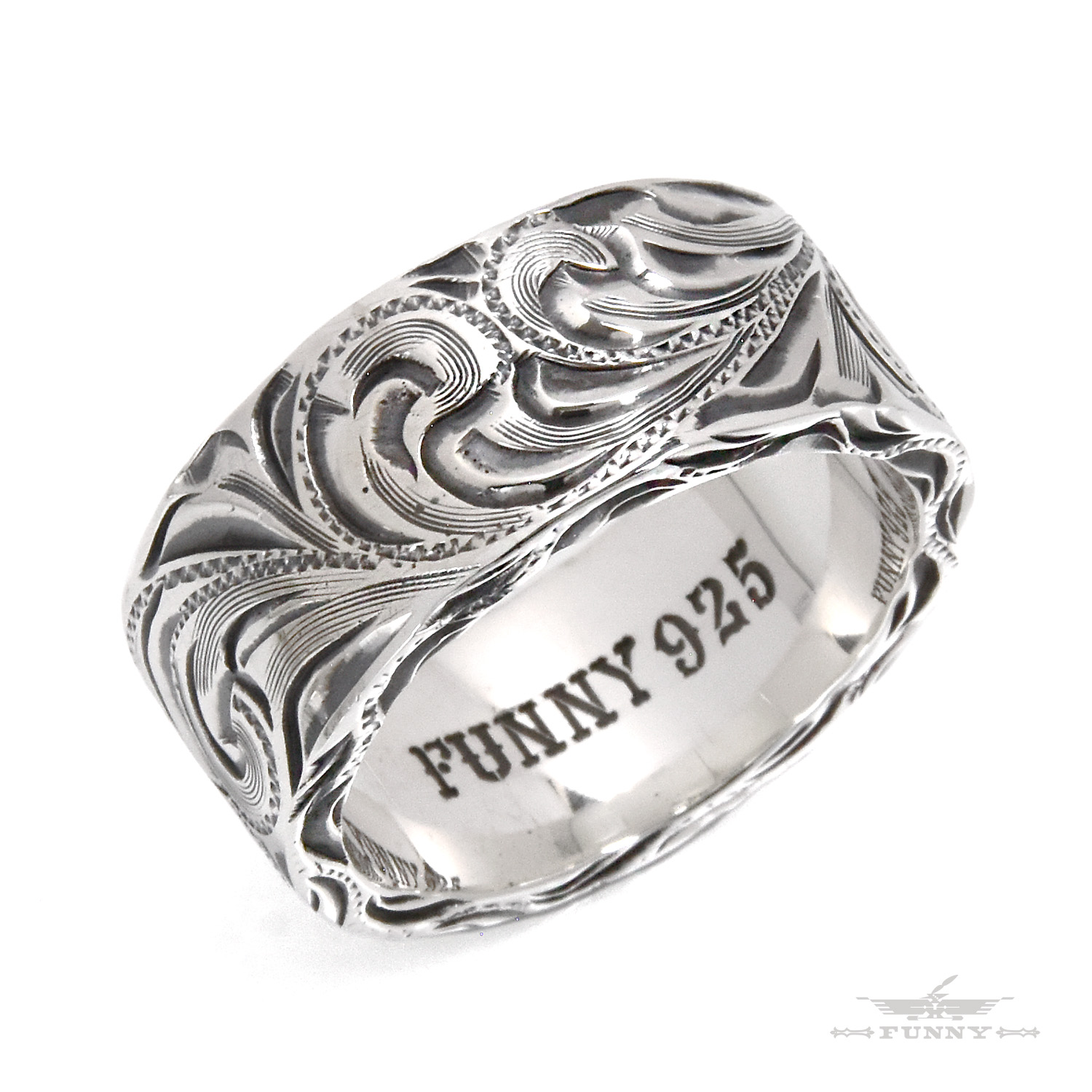 シルバー925 エングレーブリング 楽天市場】【FUNNY公式ストア】 ハンドエングレーブ リング ワイド