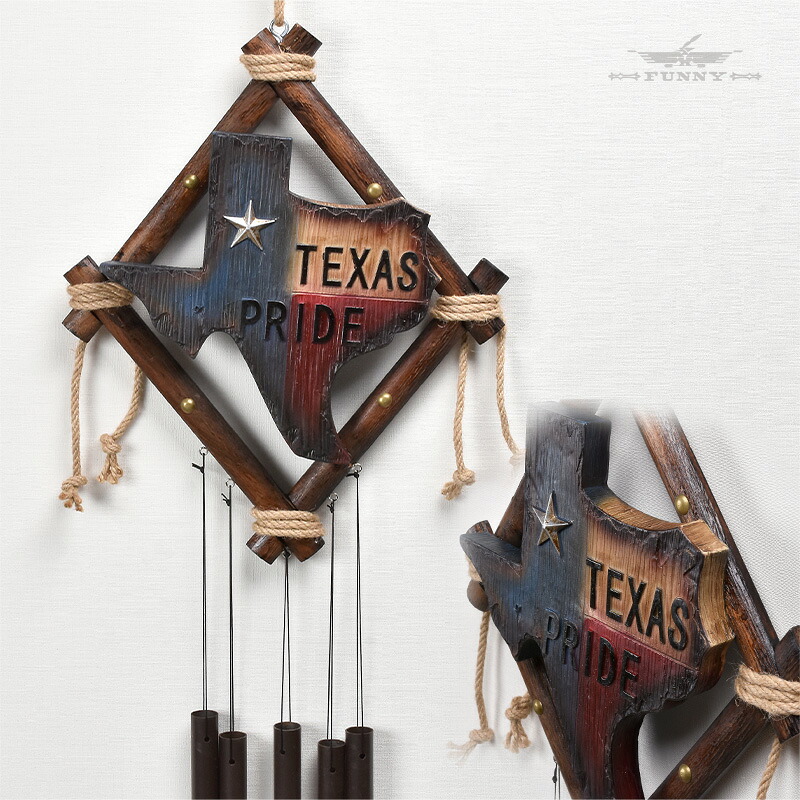 【FUNNY公式ストア】RAINBOW TRADING テキサスマップ ウィンドチャイム [TEXAS MAP WINDCHIME／RA8248] ツリーチャイム インテリア ウエスタン カウボーイ インテリア雑貨 誕生日 プレゼント ギフト FUNNY