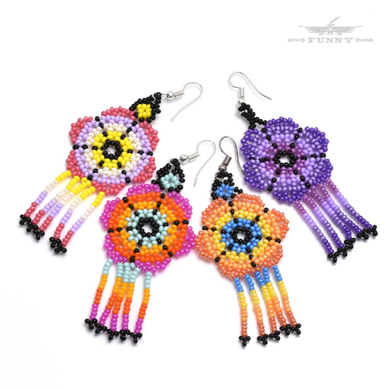 楽天市場】メキシコ刺繍ピアス ハンドワーク ネイティブ柄ピアス