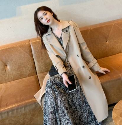 ロング丈トレンチコート アウター 袖あり 長袖 大人スタイル かっこいい 大人可愛い きれいめ シンプル 大人 上品 おしゃれ かっこいい 大人可愛い 大人女子 こなれ感 キュート 爽やか ナチュラル 柄 春 秋 誕生日 入学式 卒園式