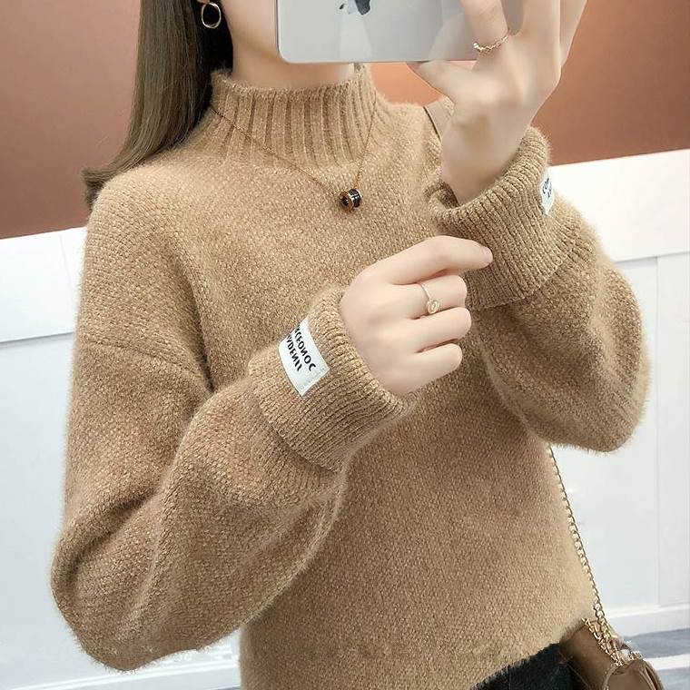 レディース トップス ニット セーター 長袖 ドロップショルダー ハイネック モックネック ボトルネック かわいい 大人可愛い きれいめ シンプル カジュアル 上品 おしゃれ こなれ感 エレガント モダン 抜け感 キュート ベーシック