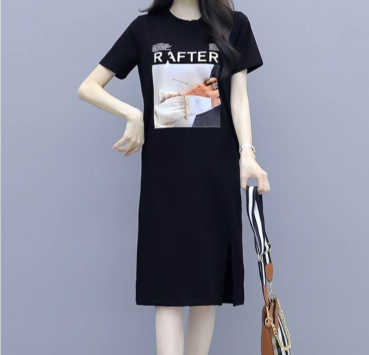 レディース ワンピース ロンT Tシャツワンピース 膝丈 半袖 Uネック クルーネック ストレート Aライン 抜け感 無地 フォトプリント 春 夏 ホリデー デイリーユース ママ マタニティ 10代 20代 30代 40代 OL 学生 部活