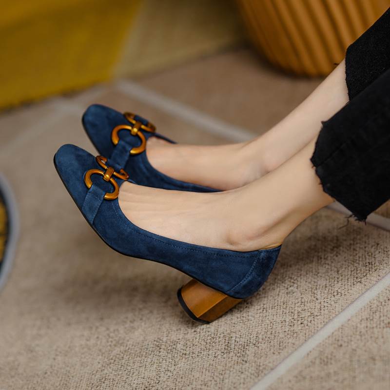 【FunnyBunny】 パンプス ラウンドトゥパンプス 牛革 50代 無地 通勤パンプス ヒールパンプス ラウンドトゥ 太ヒール 上品 格上げ 23.0cm 22.5cm 22.0cm 大人 きちんと感 40代 3cmヒール ファッション オールシーズン 20代 30代 レストラン