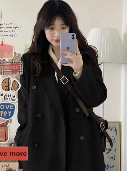 【FunnyBunny】 レディース コート お出かけ Vネック 卒園式 カジュアル アウター カフェ 羽織 長袖 ロング 旅行 ワイド ショッピング 学生 デート 通学 休日 学校 襟付き シンプル 卒業式 ロングコート