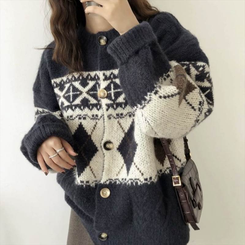 【FunnyBunny】 レディース トップス とろみ感 大人可愛い ラフ お洒落 カーディガン 10代 ニット ルーズ 前開き 抜け感 シンプル 冬 エレガント 存在感 主役級 秋 モダン きれいめ 上品 こなれ感 長袖