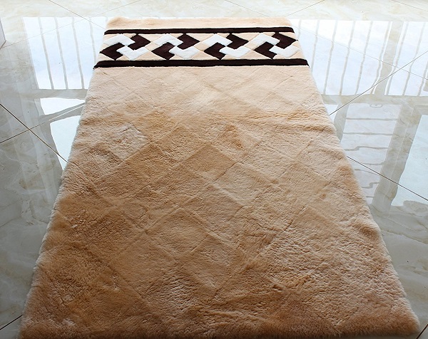 楽天市場】ムートンシーツ （約）140x200cm ダブルサイズ 毛足25mm