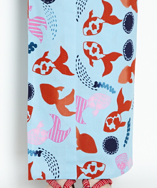 Sale 60 Off 夏 和風 和柄 総柄 水色 白 水草 金魚 女性 レディース ゆかた 日本製 金魚 ふりふオリジナル 注染 浴衣 単品 ふりふ 公式 お祭り 粋 大人 40代 30代 代 レトロモダン プレタ 仕立て上がり 華やか お洒落 かわいい モダン