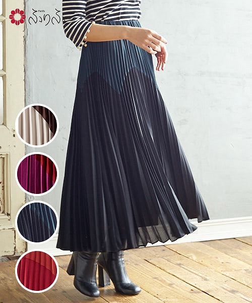 楽天市場 ジグザグ配色プリーツスカートふりふオリジナル スカート 切り替え レディース プリーツ カラー配色 ミディアム丈 ひざ下 ロング 無地 秋冬 大人女子 和色 和風 レトロ モダン おうち服 おうちコーデ おうちファッション ギフト プレゼント 実用的 ふりふ 楽天