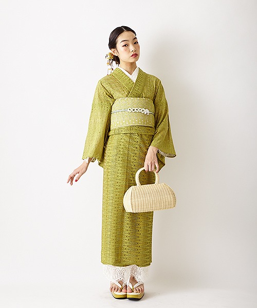楽天市場 公式 ふりふ 単品 春夏着物 リーフレース着物 浴衣 夏着物 ふりふオリジナル 日本製 ゆかた レディース 女性 レース 和風 レトロ モダン かわいい 可愛い 大人 お洒落 紺 大正ロマン 代 30代 40代 大人 粋 Furifu ギフト プレゼント 実用的 ふりふ 楽天市場店