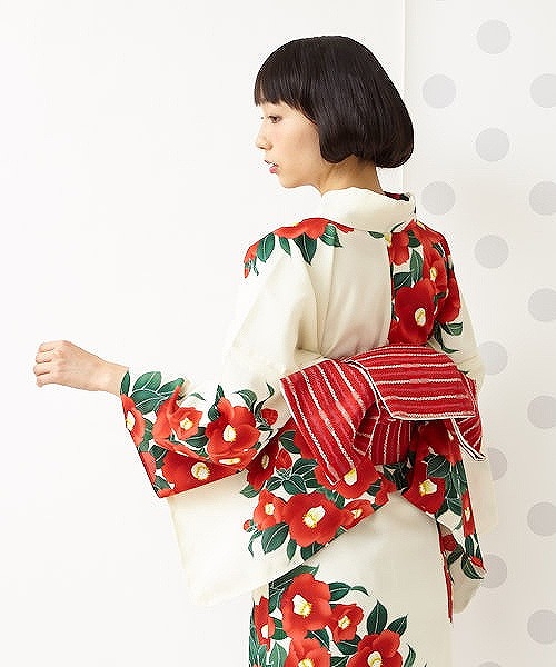 国際ブランド 浴衣 Garden Camellia 浴衣 単品 ふりふオリジナル 日本製 ゆかた レディース 女性 総柄 和柄 和風 花柄 椿 レトロ モダン かわいい きれい 華やか シンプル 大人 しっとり 大正ロマン ふりふ 代 30代 40代 大人 粋 母の日 ギフト プレゼント
