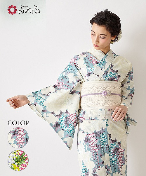 日本製 大正ロマン お祭り シンプル 単品 大人 和風 総柄 ゆかた 40代 しっとり ふりふ 藤 和柄 きれい 華やか 古典柄 モダン 女性 木蓮 お洒落 レディース 花火 レトロ 浴衣 花とあんみつ ふりふ 浴衣 花柄 牡丹