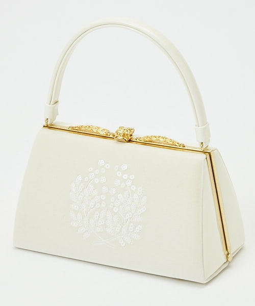 楽天市場 南天刺繍バッグふりふオリジナル ハンドバッグ 和装バッグ 着物バッグ がま口 スパンコール 刺繍 和装 成人式 卒業式 結婚式 袴 振袖 着物 フォーマル 白 黒 上品 豪華 和装小物 大正ロマン ギフト プレゼント 実用的 ふりふ 楽天市場店