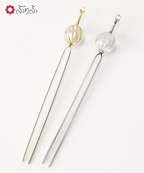 楽天市場 髪飾り クリアライン玉かんざし ふりふ かんざし ヘアアクセ 簪 髪飾り 一本挿し 玉かんざし シルバー ゴールド 浴衣 夏着物 成人式 卒業式 結婚式 七五三 3歳 3才 7歳 7才 レトロ モダン 和風 かわいい ギフト プレゼント 実用的 ふりふ 楽天市場店