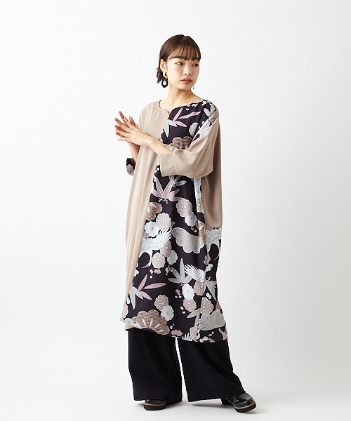 楽天市場 Sale30 オフ 公式 ふりふ オヨメ 小梅 切り替えワンピース大正ロマン 和柄 オリジナル ワンピース ドレス 総柄 レディース ネック 花柄 鶴 桜 梅 小梅 きれいめ 美人 美容 春夏 カジュアル 大人女子 和風 レトロ モダン Furifu ギフト プレゼント 実用的