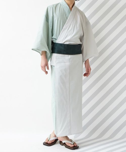 人気満点 公式 ふりふ 単品 浴衣 メンズ片身細ストライプ ふりふオリジナル メンズ浴衣 男性ゆかた 白 ブルー ストライプ 無地 片身合わせ 清涼感 ｍサイズ ｌサイズ 綿混 夏 花火大会 夏祭り レトロ モダン 大正ロマン メンズ ギフト プレゼント 実用的 Fucoa Cl