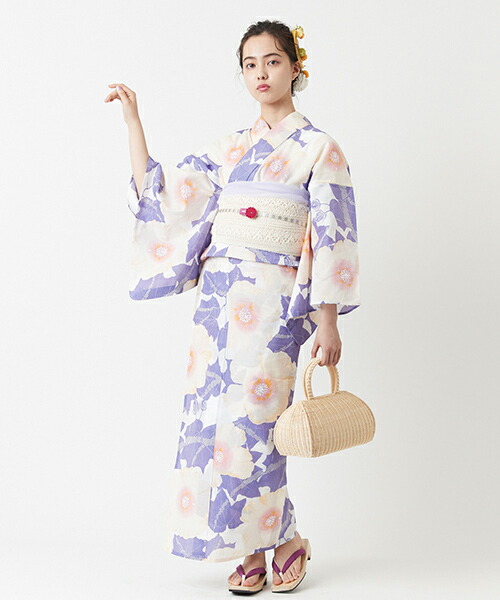 公式 ふりふ 単品 花火大会 40代 夏花 夏祭り しっとり 大人 大人女子 古典柄 浴衣 芙蓉 総柄 花柄 紫織庵 京都 30代 コットン 綿100 大正ロマン レディース モダン 華やか ゆかた 女性 涼やか ユカタ 代 綿絽 レトロ お洒落 Yukata