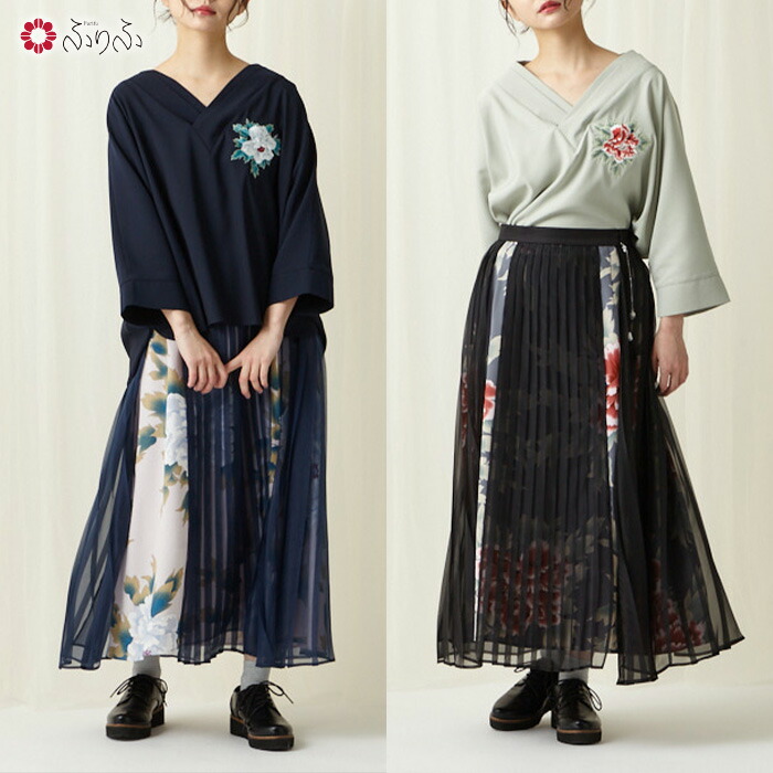楽天市場】ジャカード刺繍ドレス公式 ふりふ 和柄 レトロ ワンピ