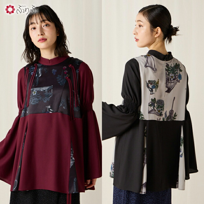 楽天市場】着物風椿うさぎ刺繍ドレス公式 ふりふ 和洋服 和柄