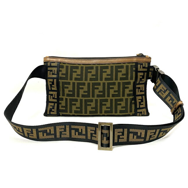 フェンディ ボディバッグ カーキ 総柄 ウエストバッグ FENDI 人気