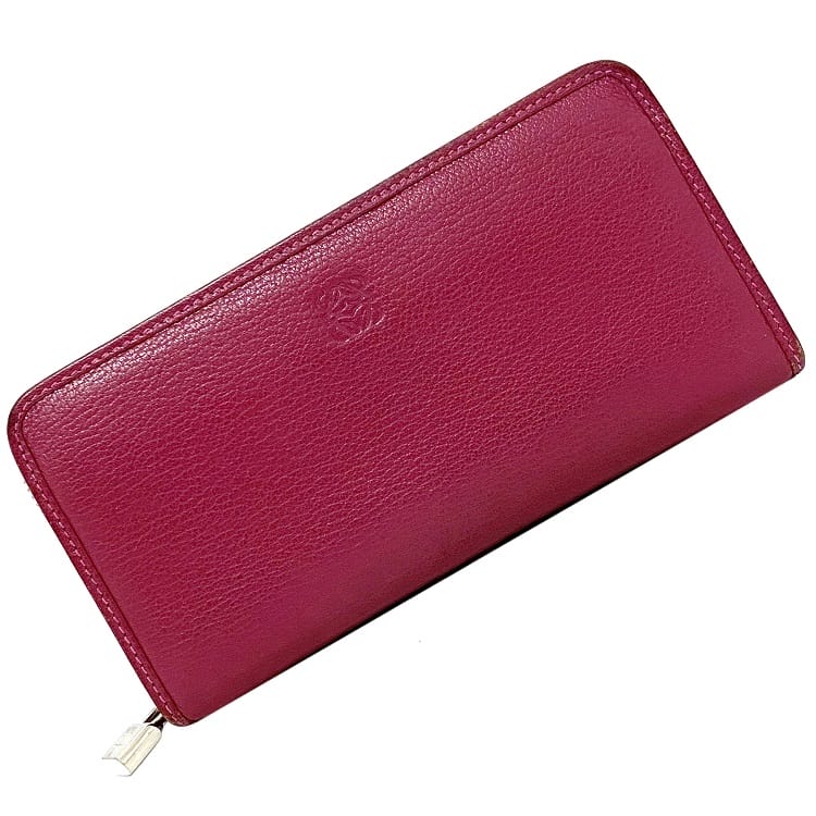 1564 LOEWE ロエベ 長財布 アナグラム ピンク レザー L字 ec-20968-6.jpg