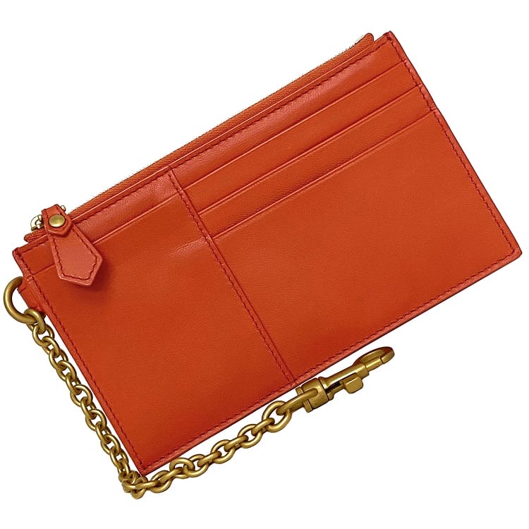 中古 正規品 ボッテガヴェネタ レザー チェーン付きミニウォレット 財布 革 BOTTEGA VENETA ボッテガヴェネタ 二つ折り財布 706010 VCP13