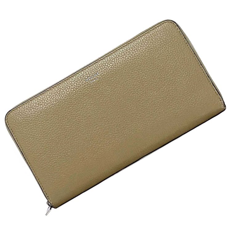 ✨極美品✨　セリーヌ　コインケース　ペブル　ラウンドファスナー　レザー　ベージュ ✨極美品✨ セリーヌ コインケース ペブル ラウンドファスナー