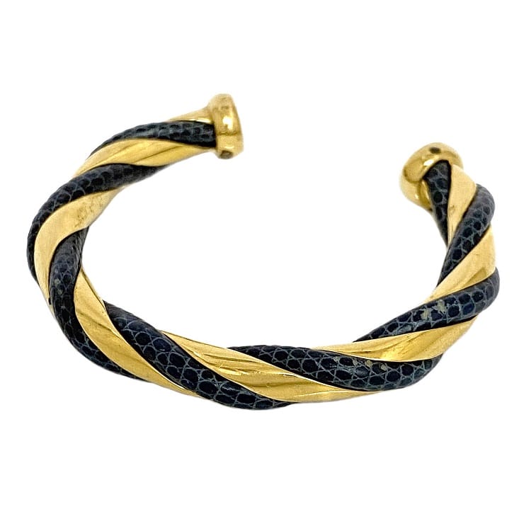 【美品】トリーバーチ　バングル　ブレスレット　ゴールド　ブラック　ロゴ　エナメル TORY BURCH トリーバーチ ブレスレット キラ エナメル 90550