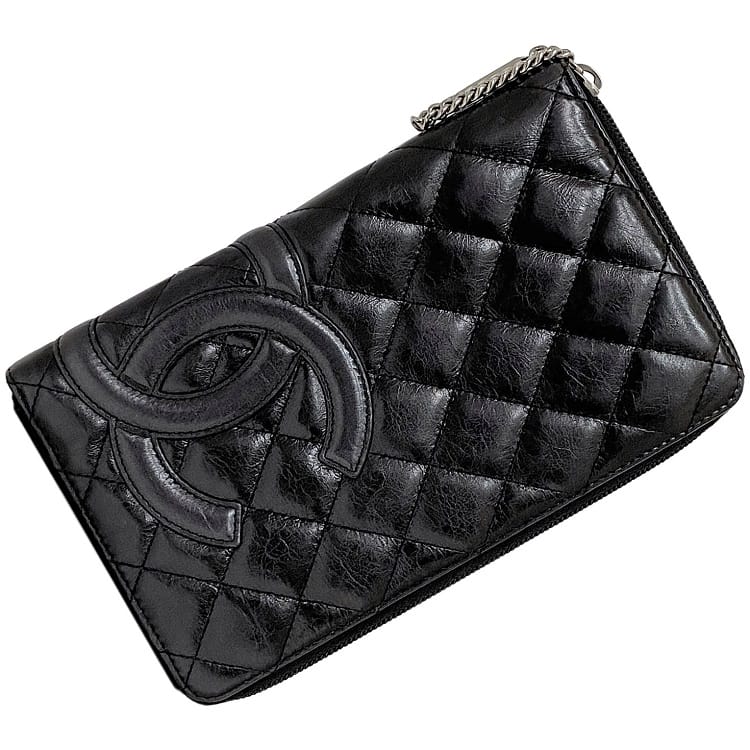 CHANEL シャネル パリ ニューヨーク ラウンドファスナー 長財布 ブラック CHANEL(シャネル) 長財布 パリニューヨークライン 黒 ラウンド