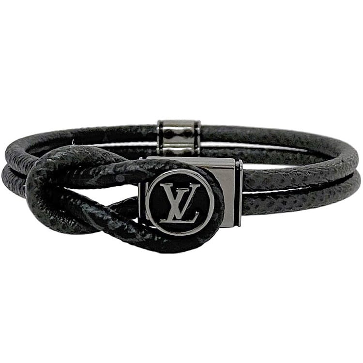 【美品】Louis Vuitton ブラックレザーバングル 楽天市場】レザー（ブランドルイ・ヴィトン）（バングル