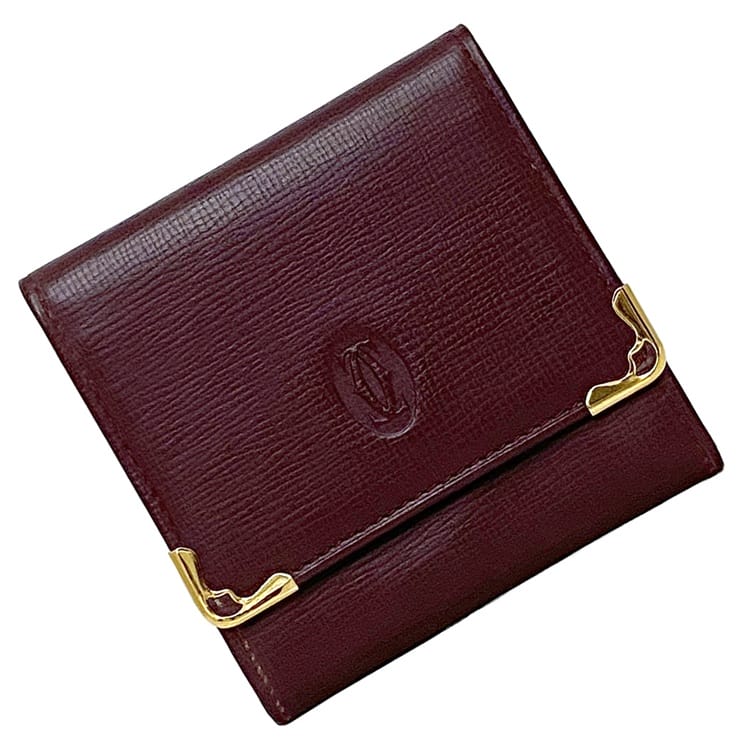 未使用級✨カルティエ レザー　コインケース ボルドー Cartier - 未使用品 カルティエ コインケース レザー ボルドー