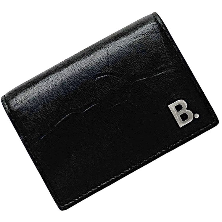 未使用　BALENCIAGA バレンシアガ レザー長財布　ブルー　箱袋付き バレンシアガ♢BALENCIAGA長財布 二つ折り コンパ (BALENCIAGA