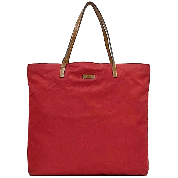【送料無料】 グッチ トートバッグ ec-22668 レッド 295252 軽い ナイロン レザー 中古 467891 GUCCI GGナイロン サテンナイロン 総柄 書類 a4 GG ロゴ 定番 人気 女性 レディース 赤色 トート 通勤 通学 ビジネス 仕事 鞄 バッグ お洒落 高級感 上品 ブランド 本物 鑑定済み